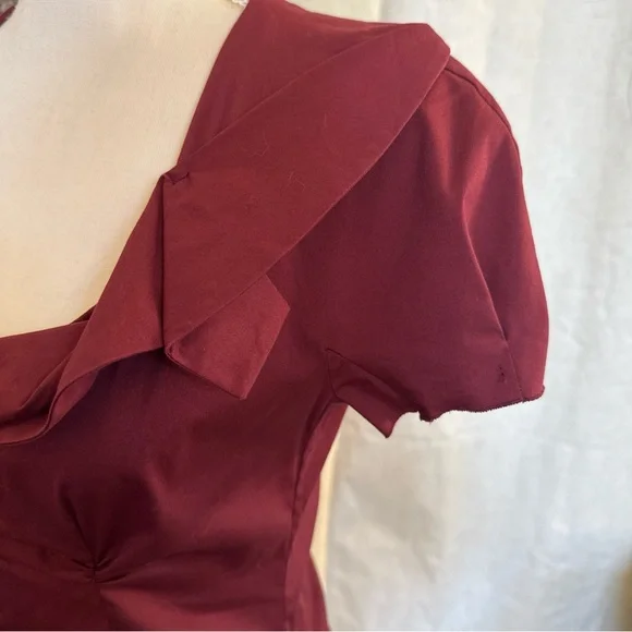 Vintage Prada 2009 Women’s Blouse Deep Burgundy Quiet Luxury Minimalist Sz 2 4 - Picture 3 of 12